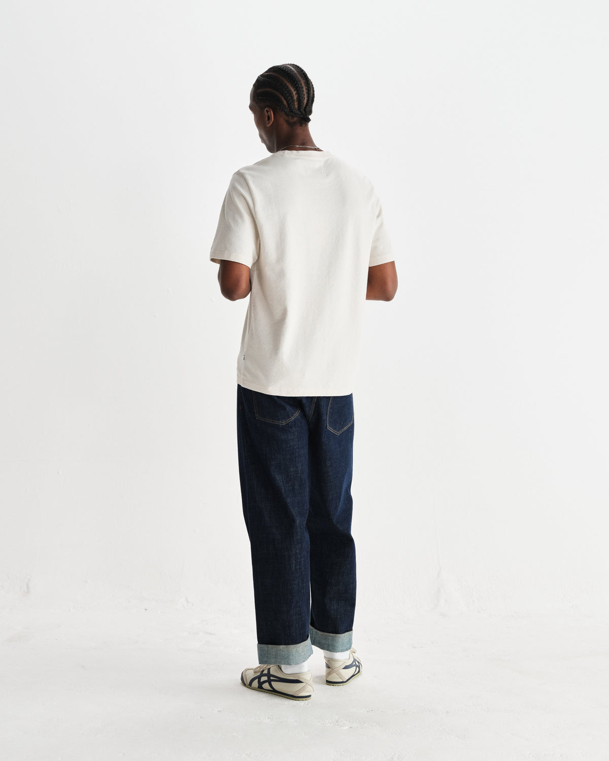 Dean - Ecru Textured Organic Cotton T-Shirt