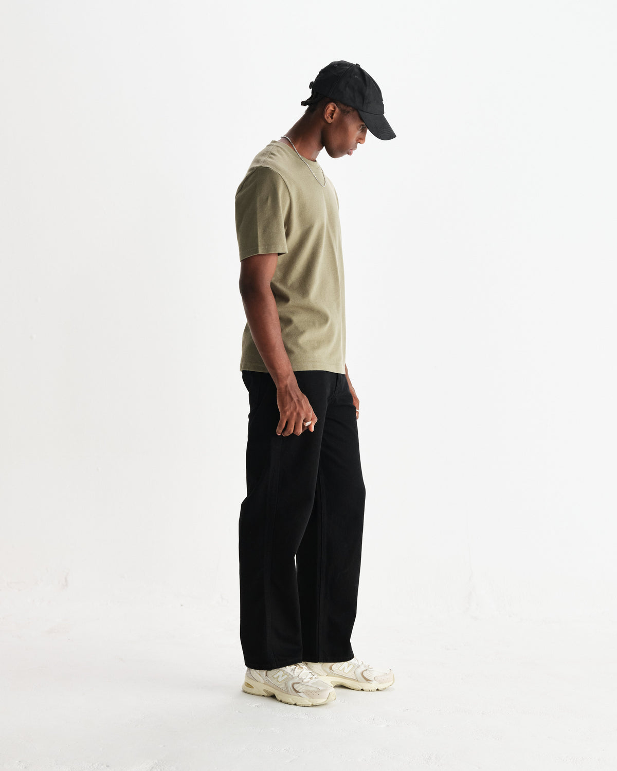 Dean - Green Textured Organic Cotton T-Shirt