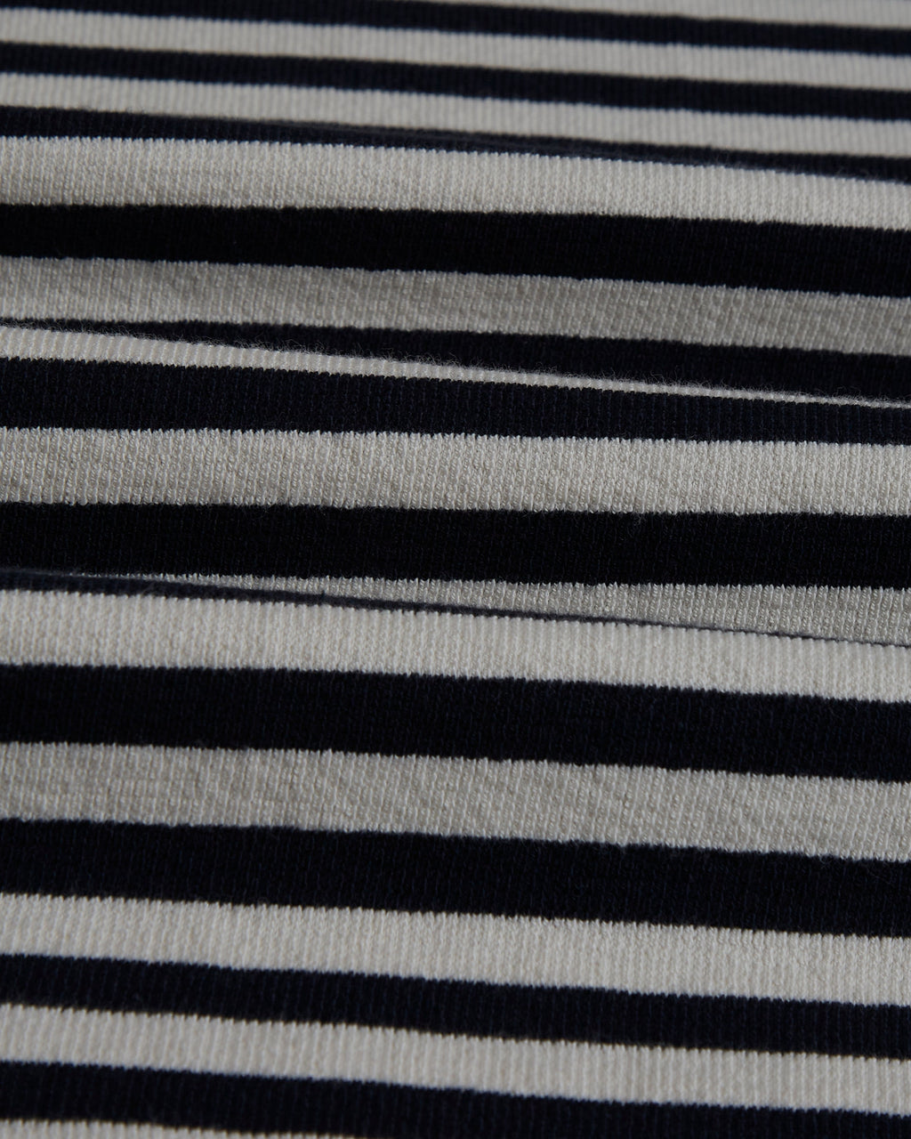 Dean - Navy And Ecru Striped Textured Organic Cotton T-Shirt