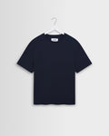 Dean - Navy Textured Organic Cotton T-Shirt