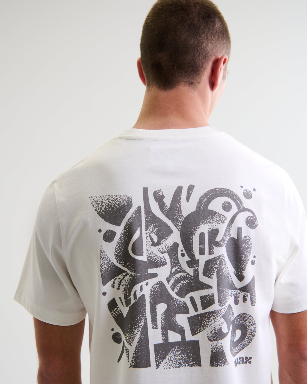 Dean - Off-White And Charcoal 90s Doodle Graphic Cotton T-Shirt