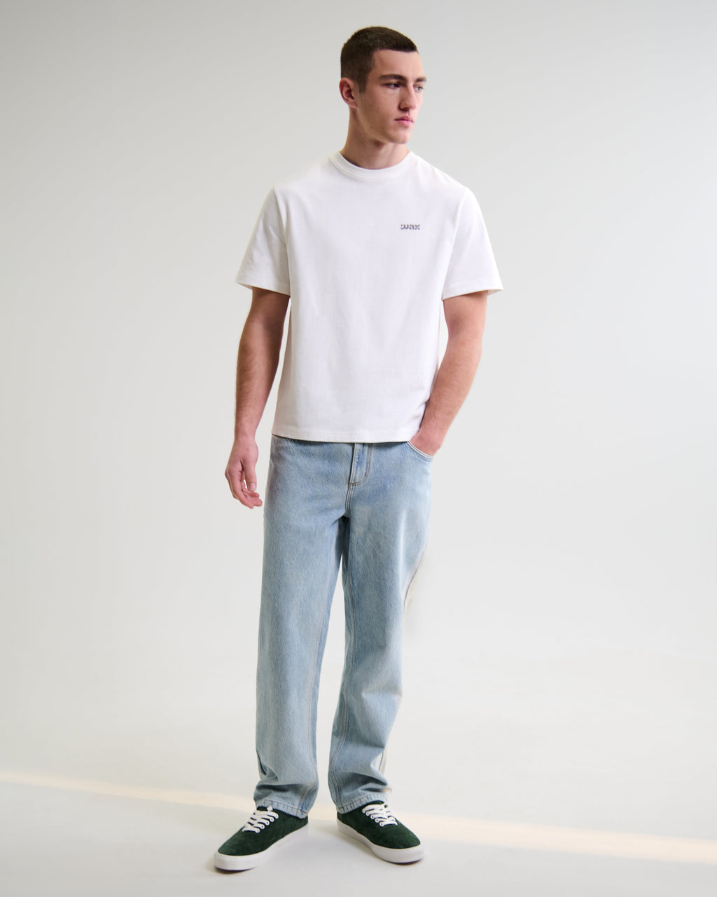 Dean - Off-White And Charcoal 90s Doodle Graphic Cotton T-Shirt