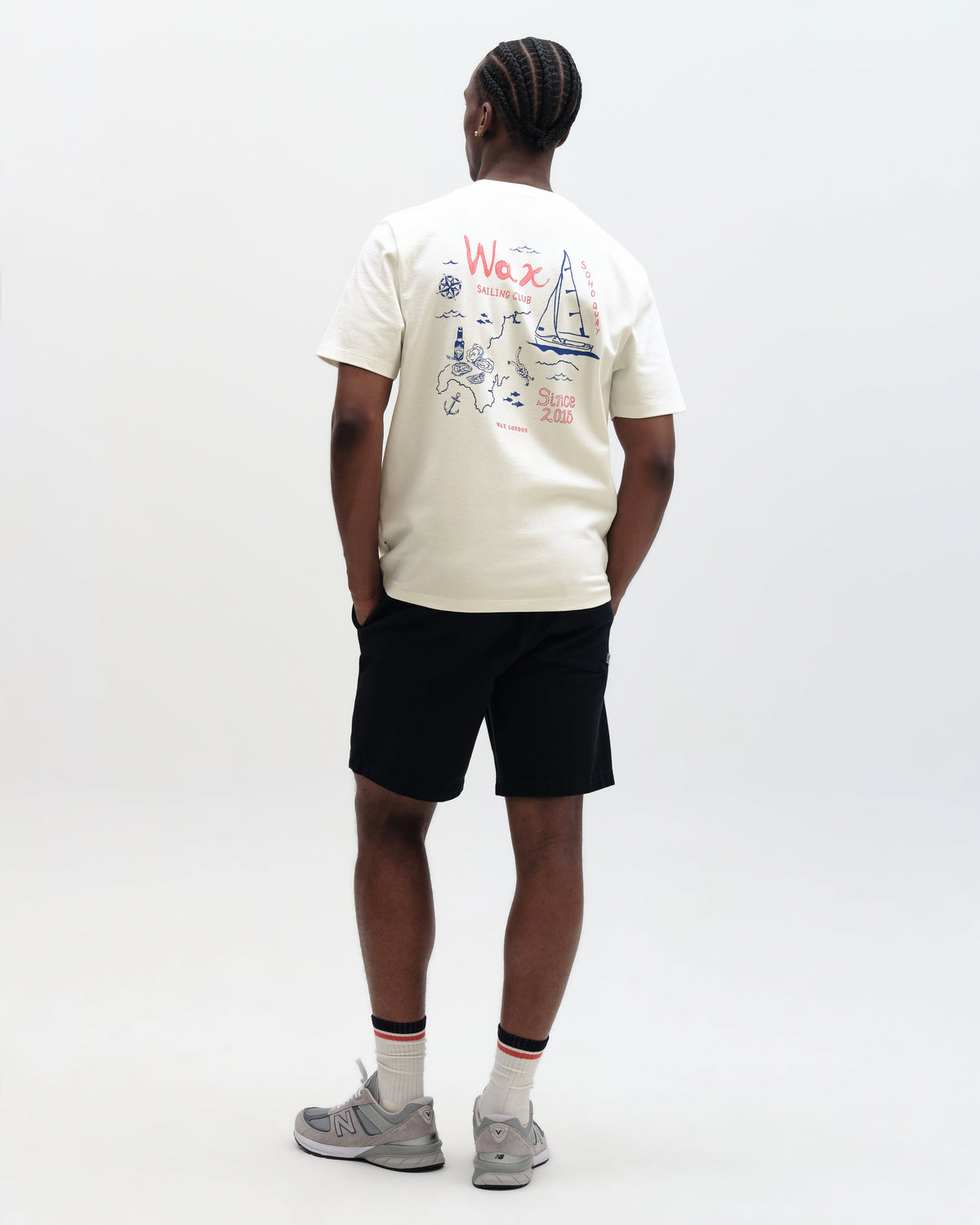 Dean - Off White And Multicolour Sailing Map Print T-Shirt