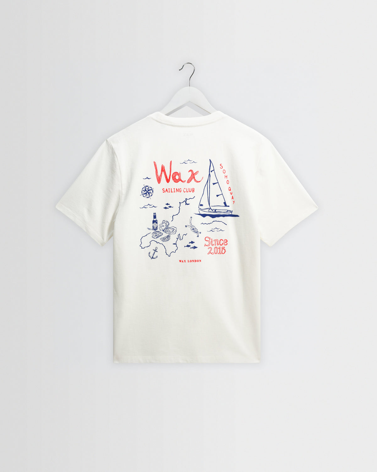 Dean - Off White And Multicolour Sailing Map Print T-Shirt
