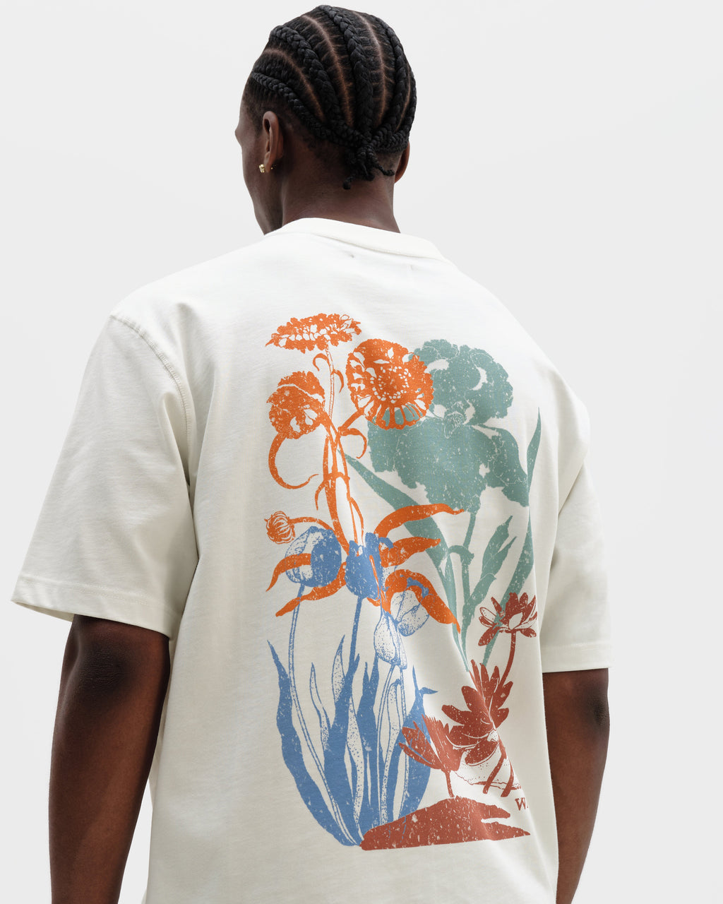 Dean - Off White Layered Flower Graphic T-Shirt