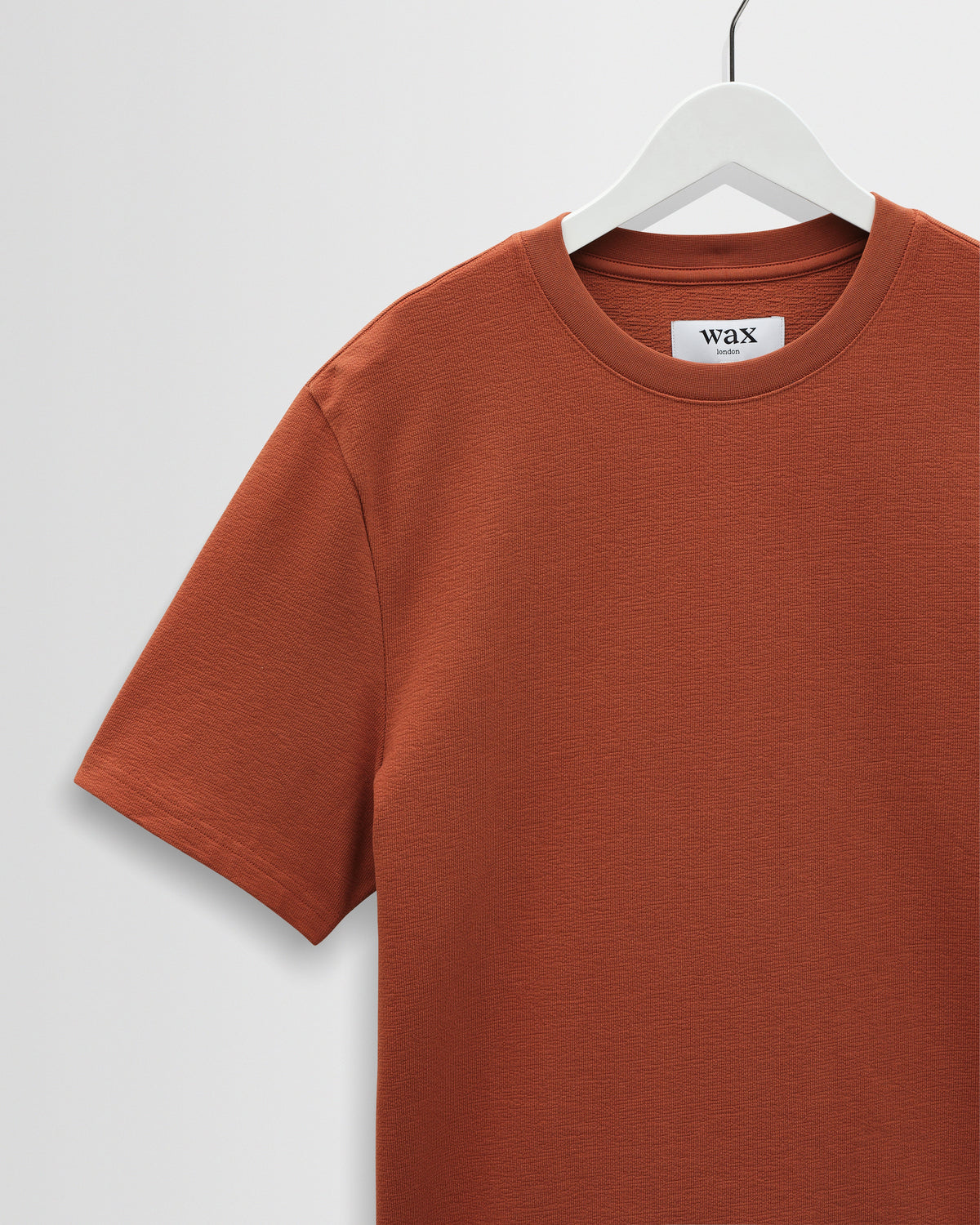Dean - Rust Textured Organic Cotton T-Shirt