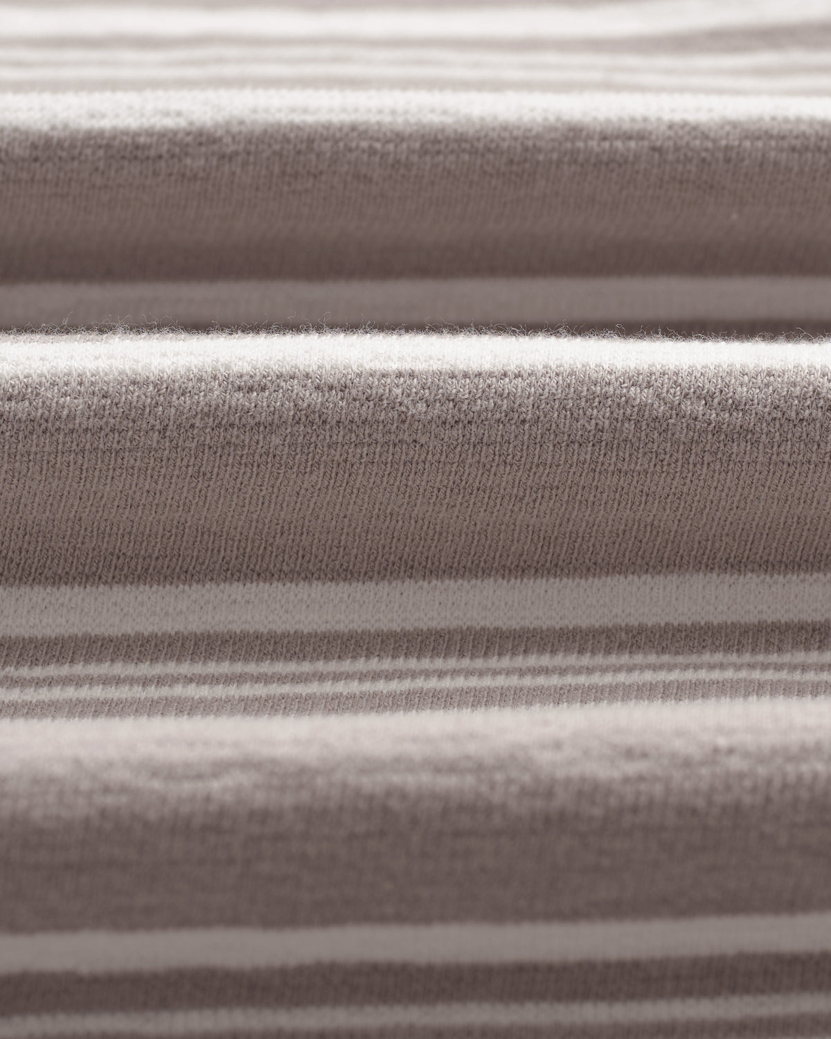 Dean - Taupe And Ecru Textured Stripe Organic Cotton T-Shirt