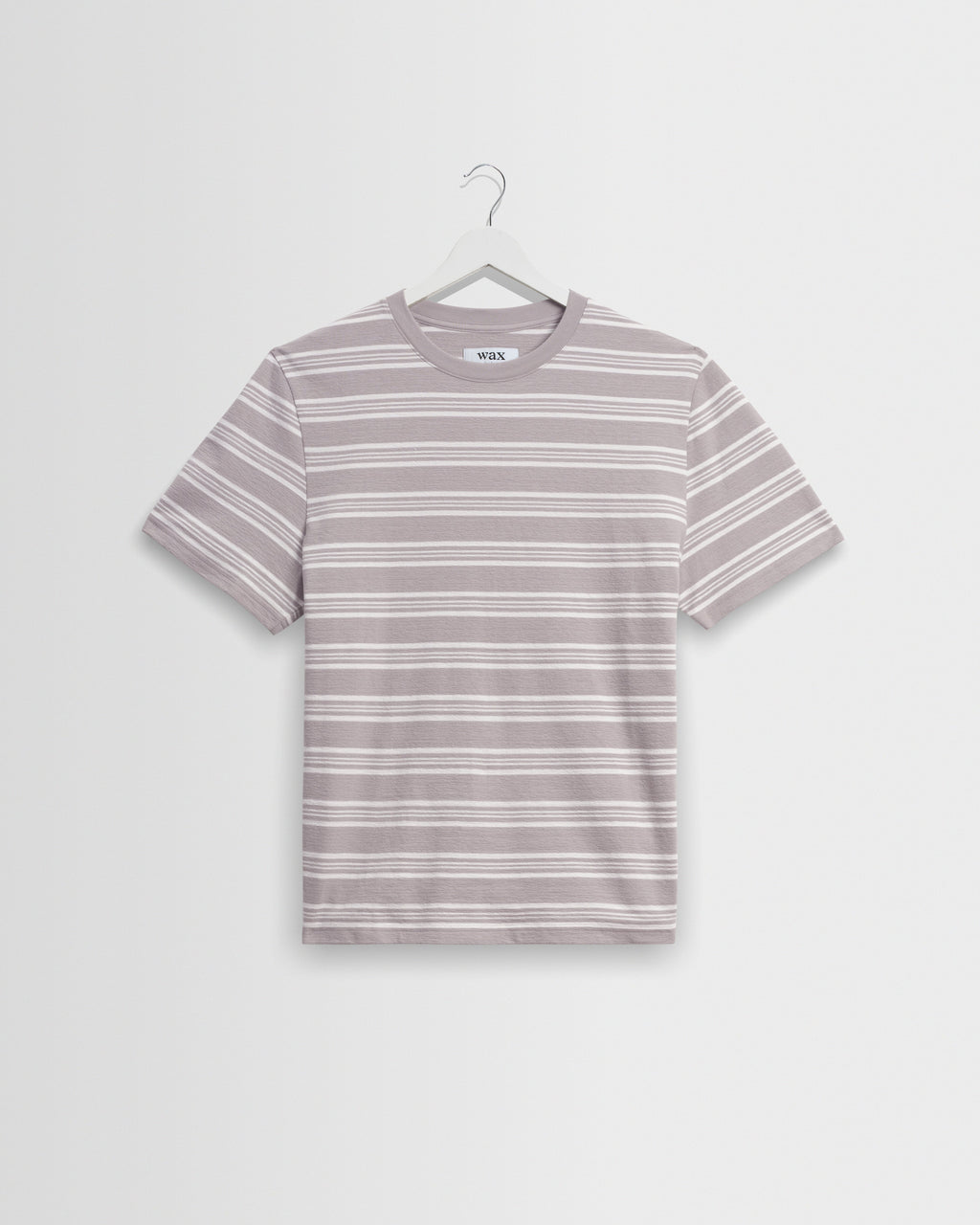 Dean - Taupe And Ecru Textured Stripe Organic Cotton T-Shirt