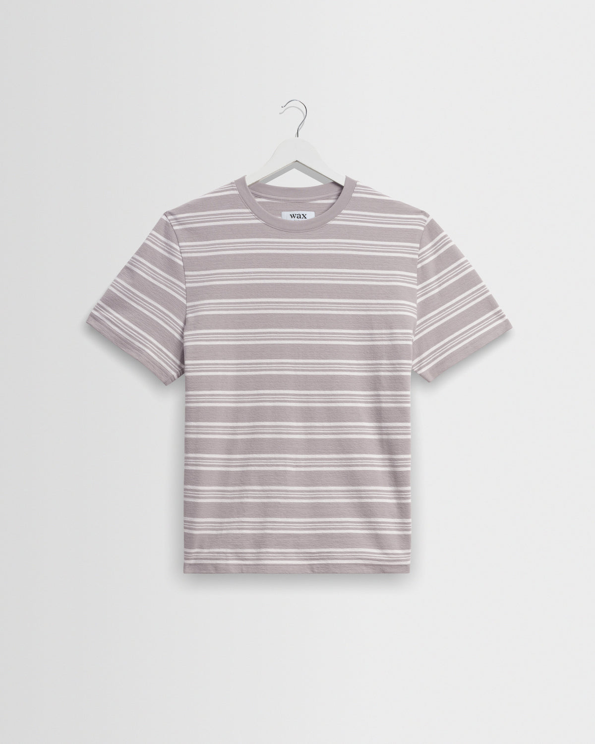 Dean - Taupe And Ecru Textured Stripe Organic Cotton T-Shirt