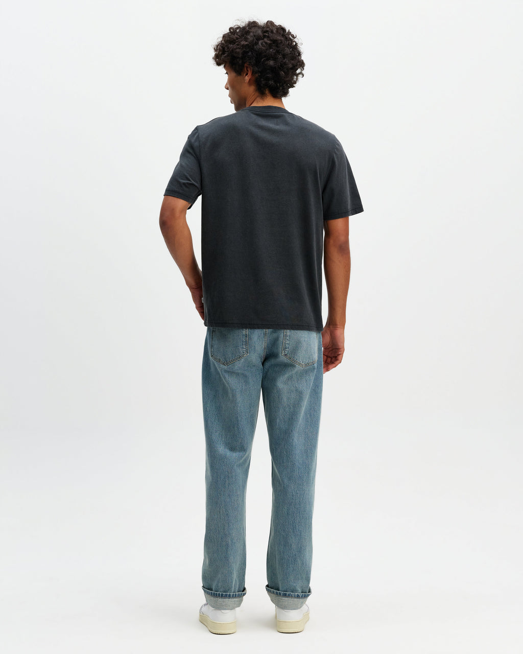 Dean - Washed Black Compact Cotton Pocket T-Shirt