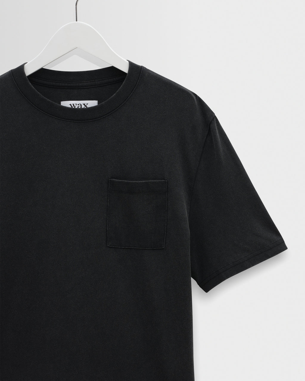 Dean - Washed Black Compact Cotton Pocket T-Shirt