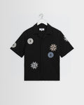 Didcot - Black And Multicolour Round Applique Short-Sleeve Shirt