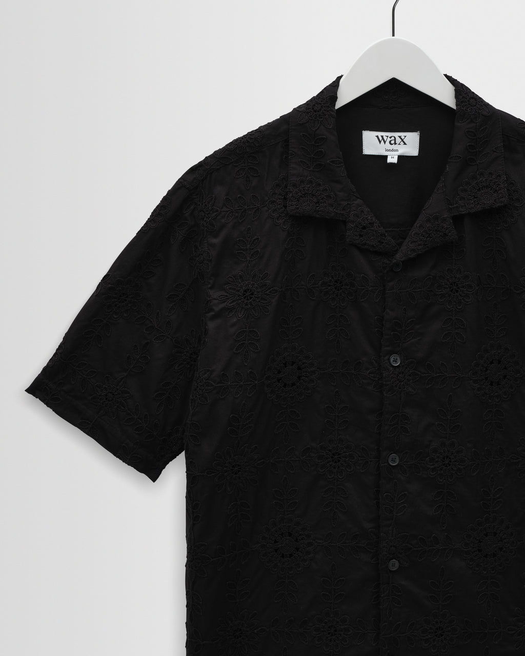 Didcot - Black Corded Lace Short-Sleeve Shirt
