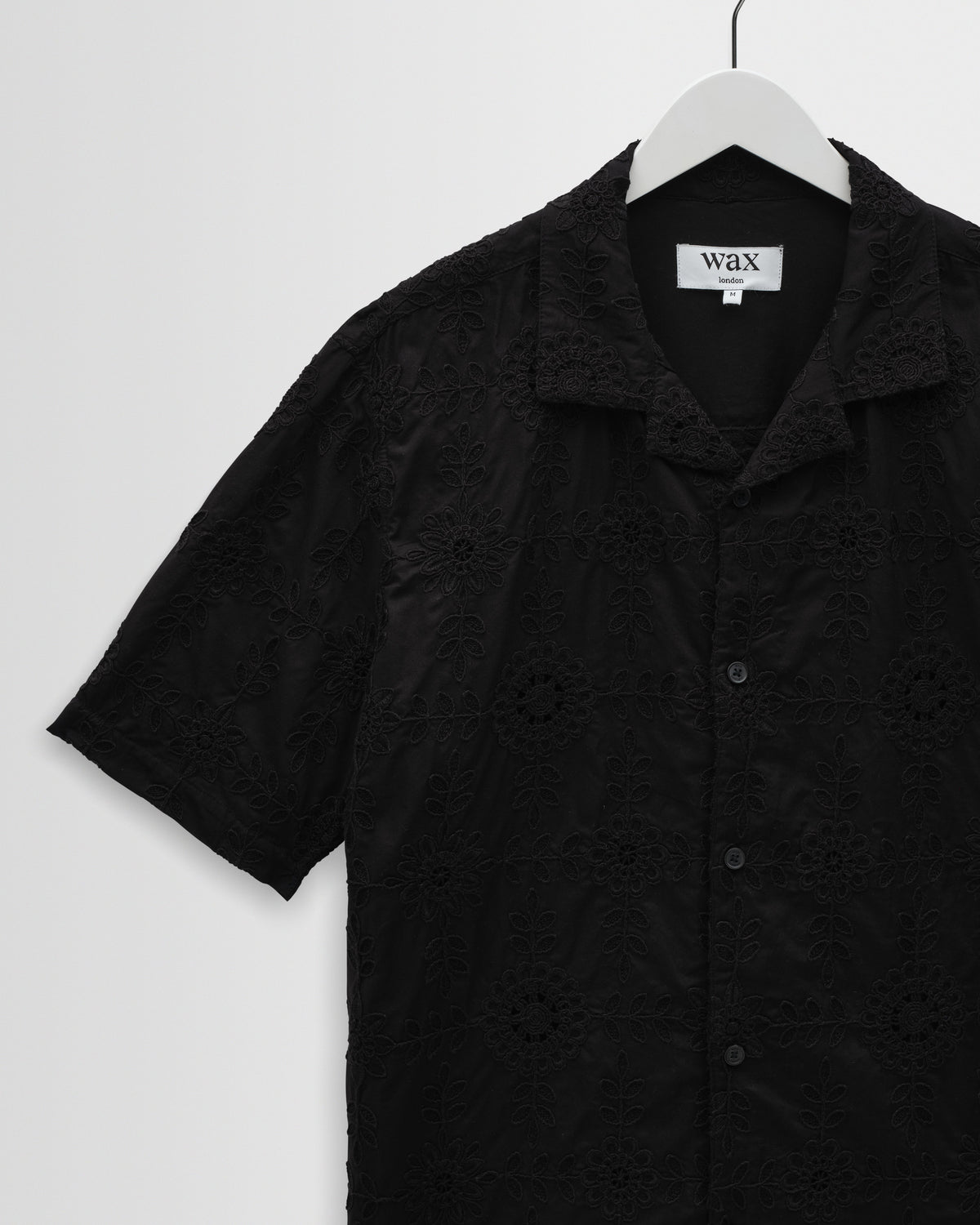 Didcot - Black Corded Lace Short-Sleeve Shirt