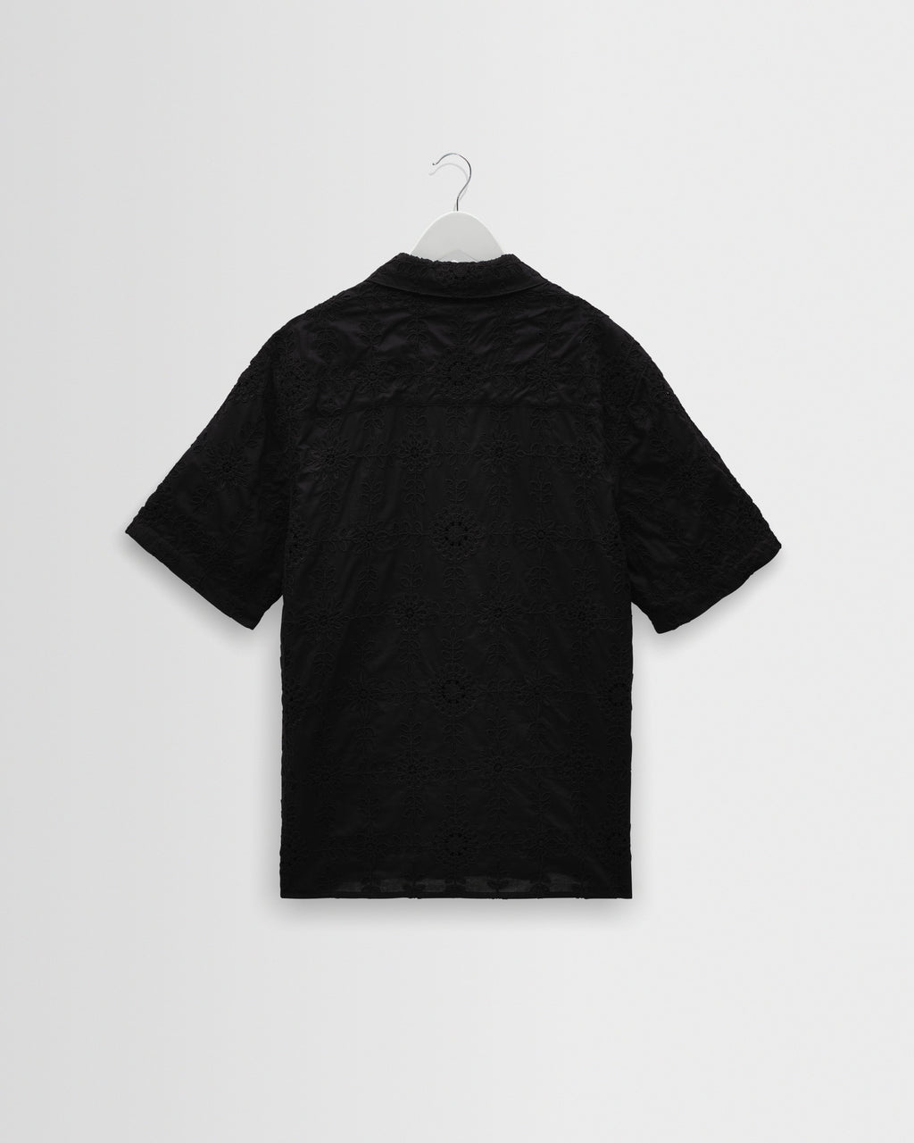 Didcot - Black Corded Lace Short-Sleeve Shirt