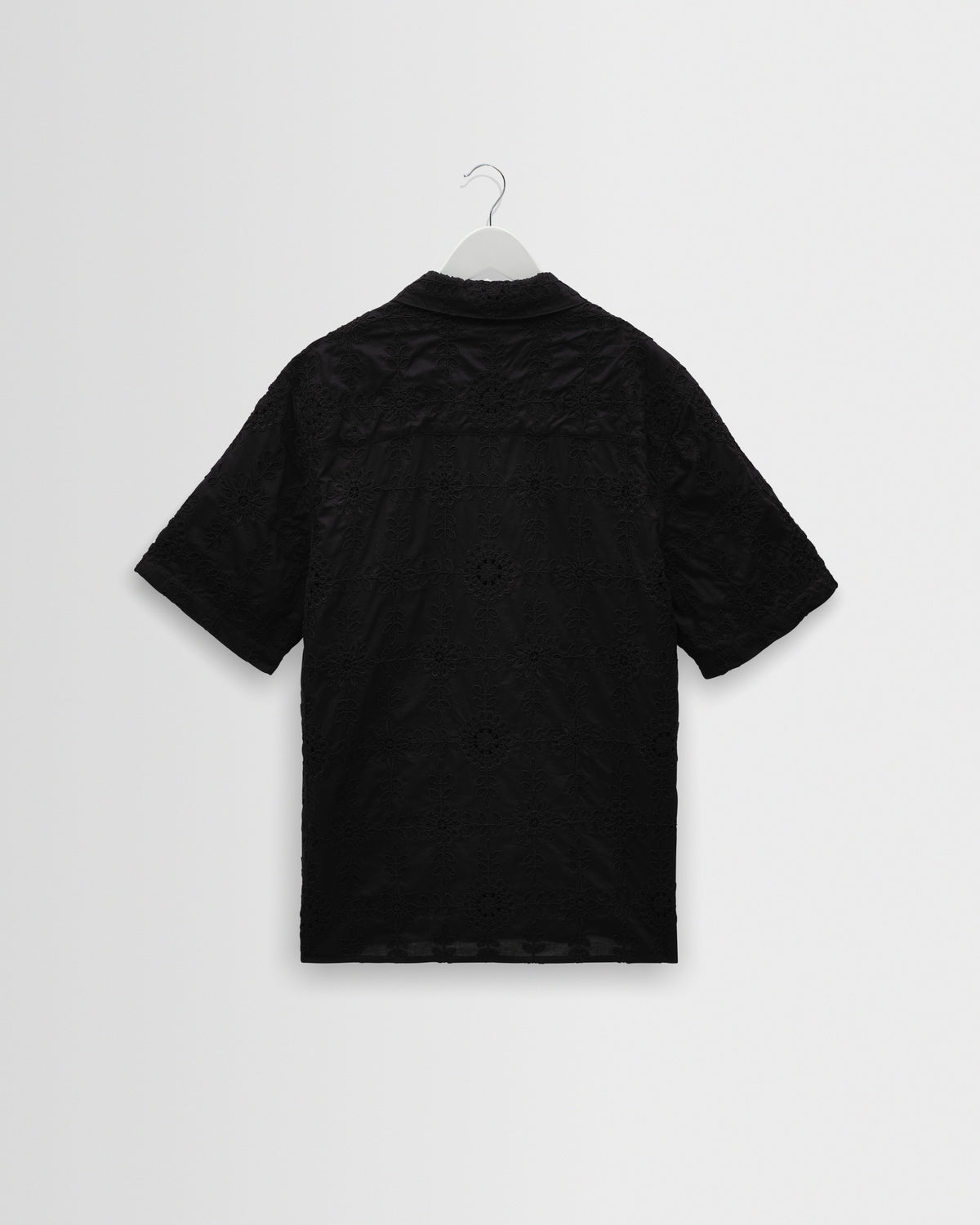 Didcot - Black Corded Lace Short-Sleeve Shirt