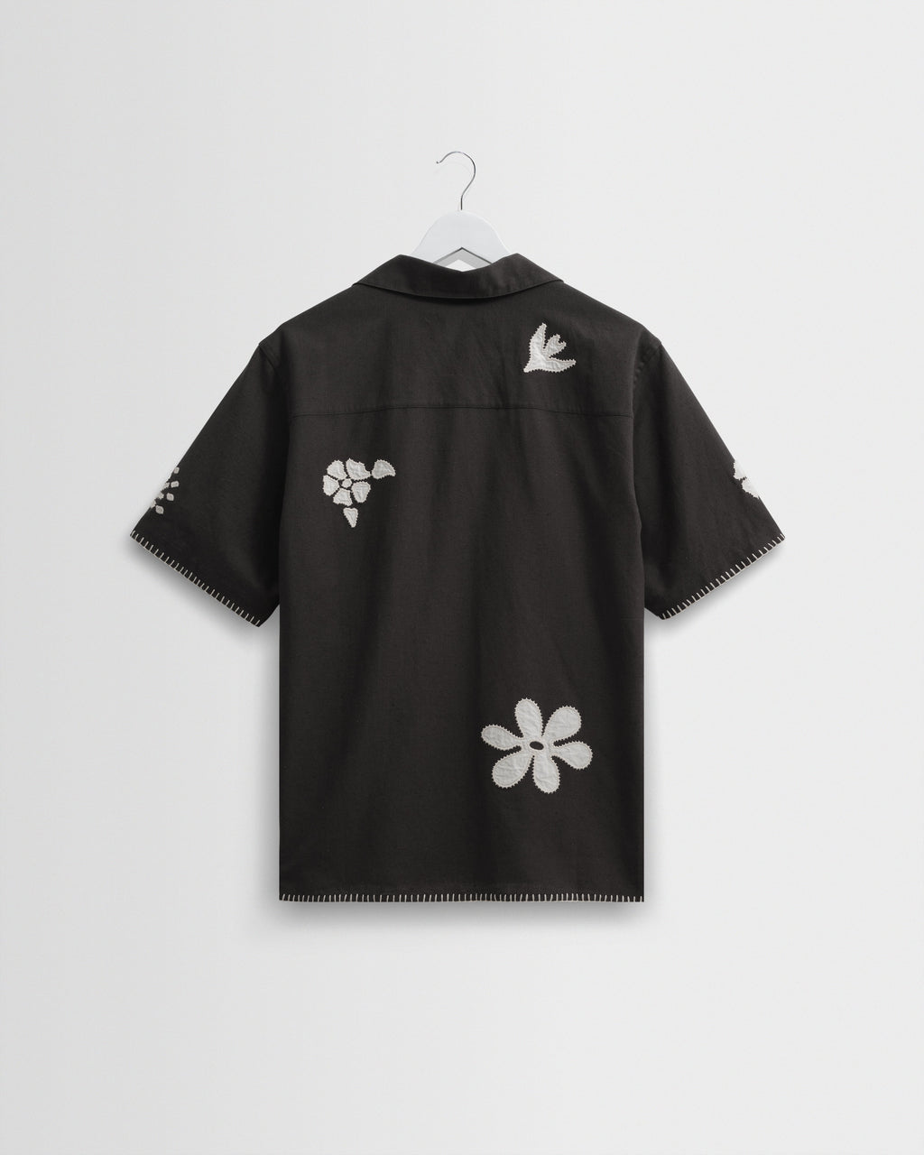 Didcot - Black Doodle Applique Short-Sleeve Shirt