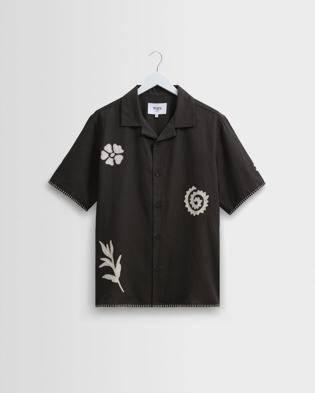Didcot - Black Doodle Applique Short-Sleeve Shirt