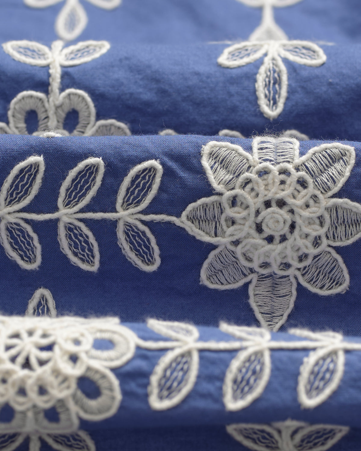 Didcot - Blue And Ecru Corded Lace Short-Sleeve Shirt