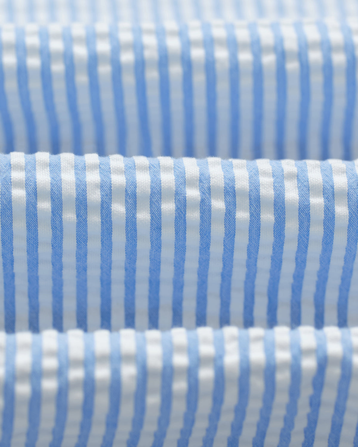 Didcot - Blue And Ecru Doodle Seersucker Short-Sleeve Shirt