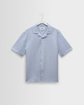 Didcot - Blue And Ecru Seersucker Stripe Short-Sleeve Shirt
