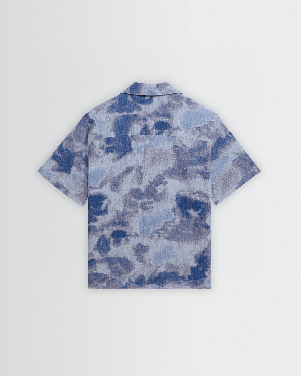 Didcot - Blue Watercolour Print Short-Sleeve Shirt