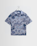 Didcot - Blue Watercolour Print Short-Sleeve Shirt
