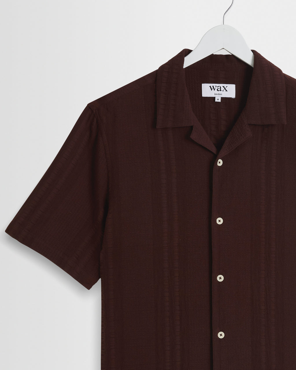 Didcot - Brown Double-Weave Seersucker Short-Sleeve Shirt