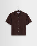 Didcot - Brown Flower Embroidered Short-Sleeve Shirt