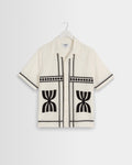 Didcot - Ecru And Black Border Applique Short-Sleeve Shirt