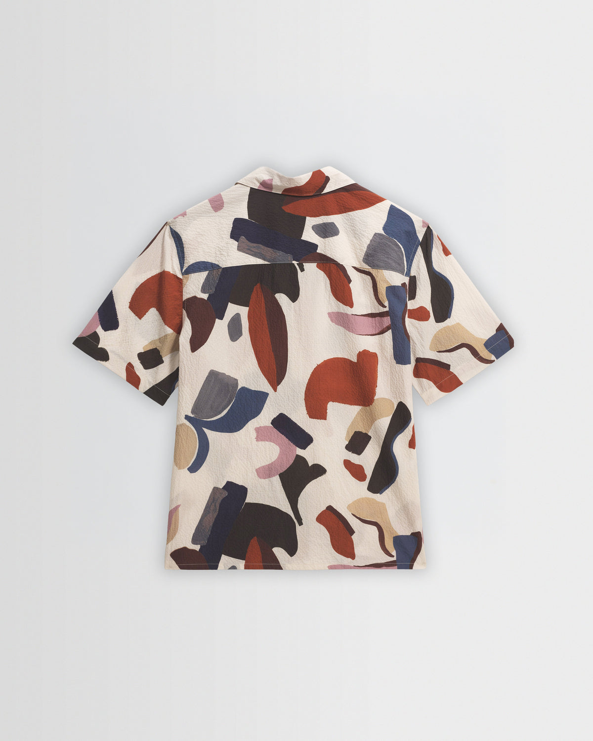 Didcot - Ecru And Multicolour Abstract Shapes Short-Sleeve Shirt