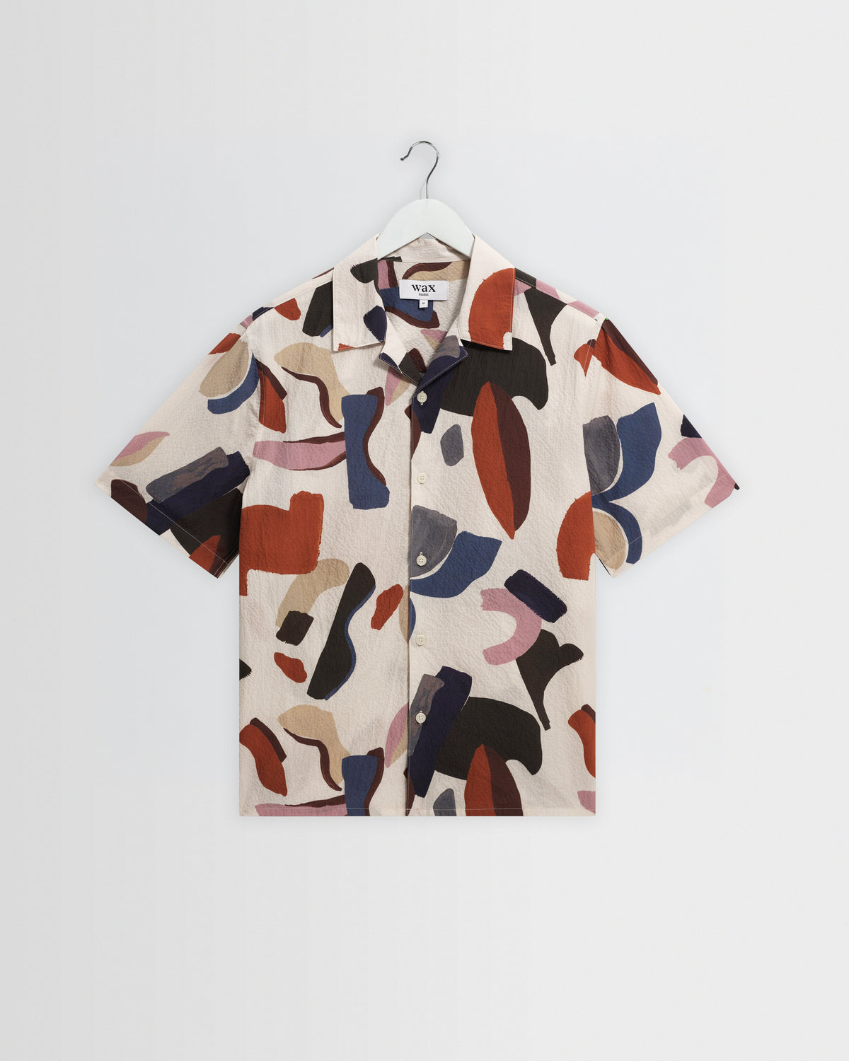 Didcot - Ecru And Multicolour Abstract Shapes Short-Sleeve Shirt