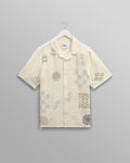 Didcot - Ecru Doodle Embroidered Short-Sleeve Shirt
