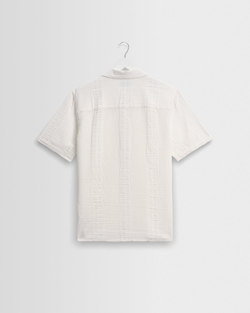 Didcot - Ecru Double-Weave Seersucker Short-Sleeve Shirt