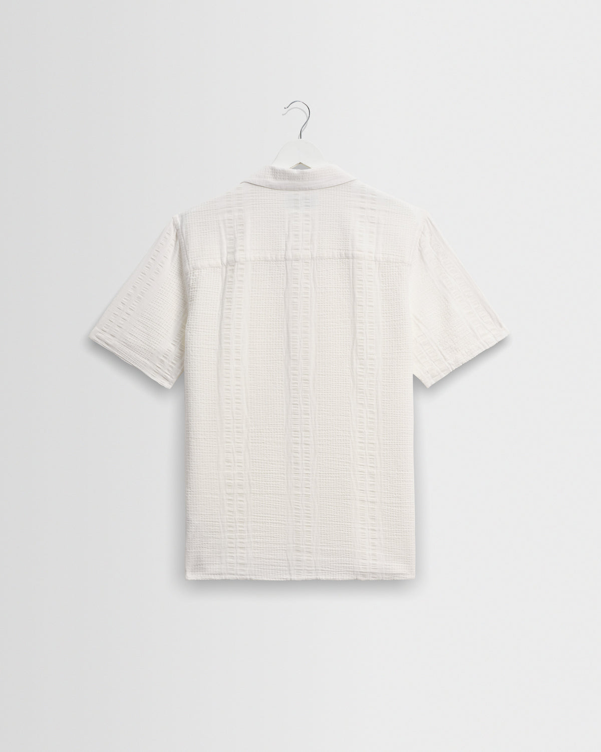 Didcot - Ecru Double-Weave Seersucker Short-Sleeve Shirt