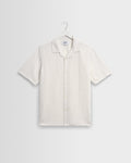 Didcot - Ecru Double-Weave Seersucker Short-Sleeve Shirt