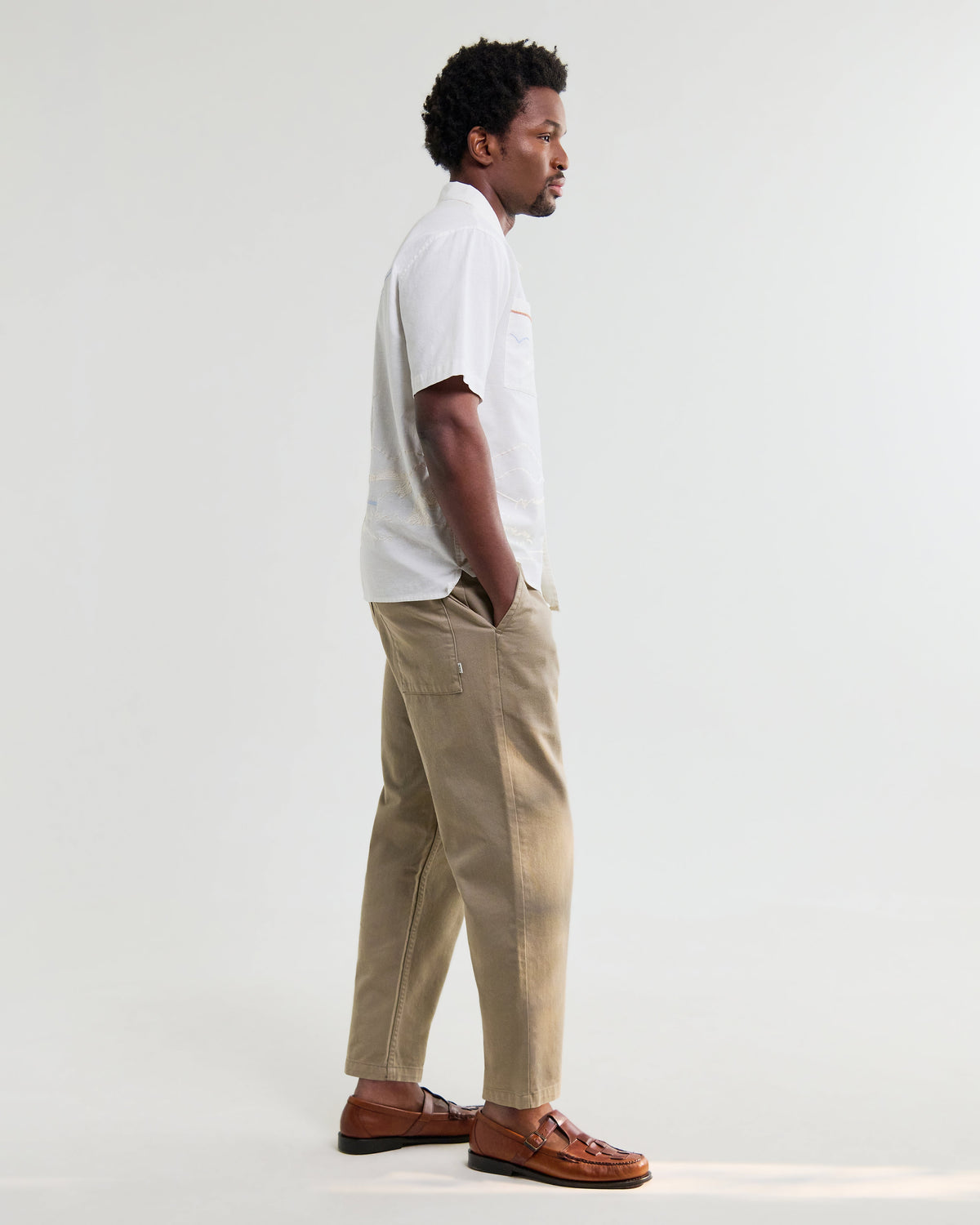 Didcot - Ecru Summer Applique Short-Sleeve Shirt