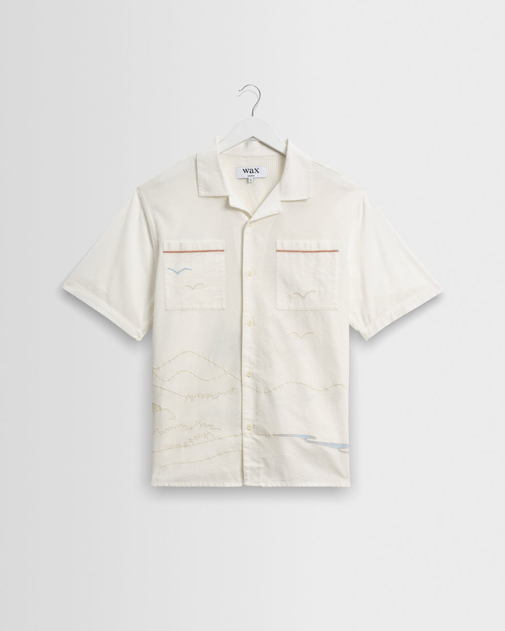 Didcot - Ecru Summer Applique Short-Sleeve Shirt