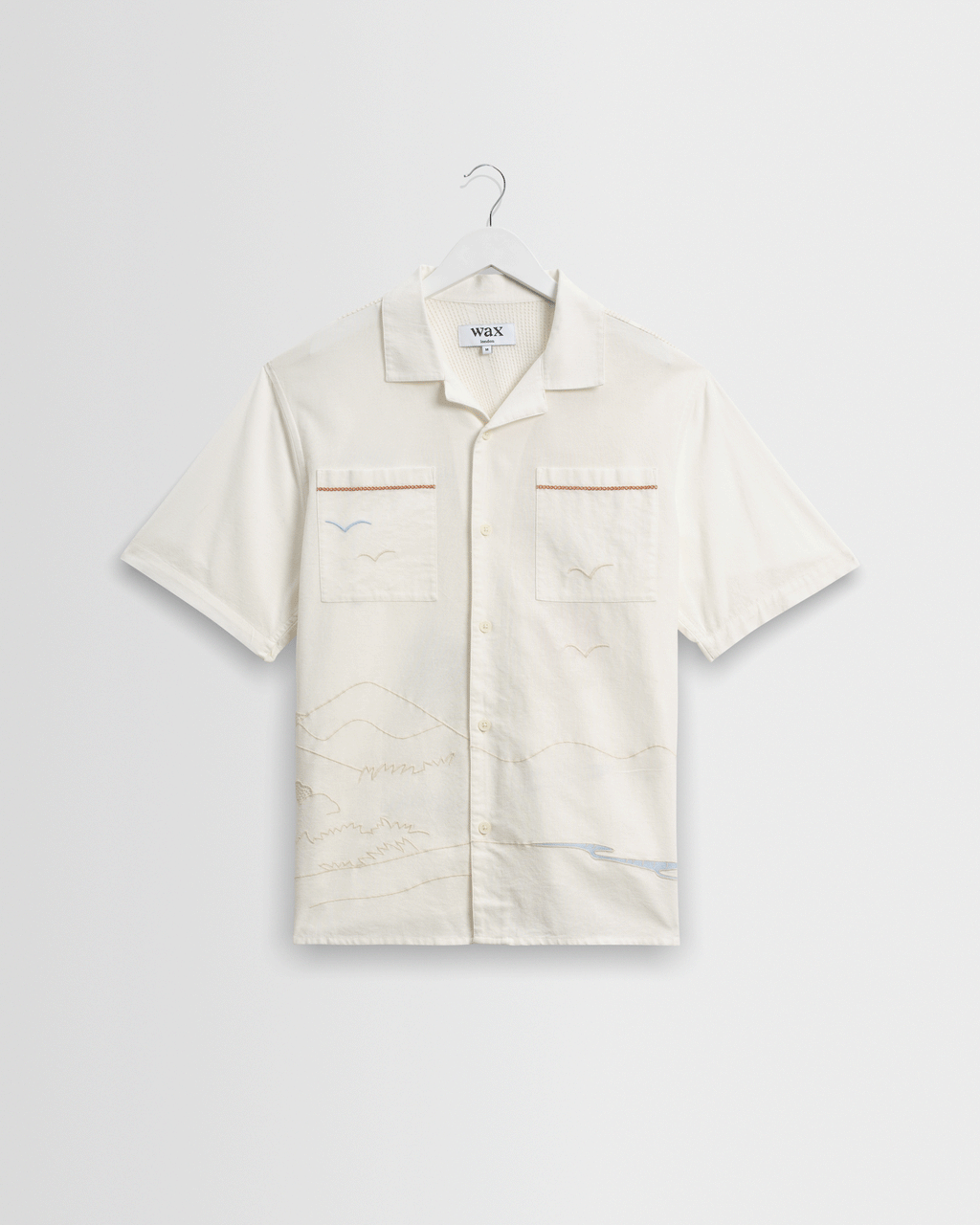 Didcot - Ecru Summer Applique Short-Sleeve Shirt