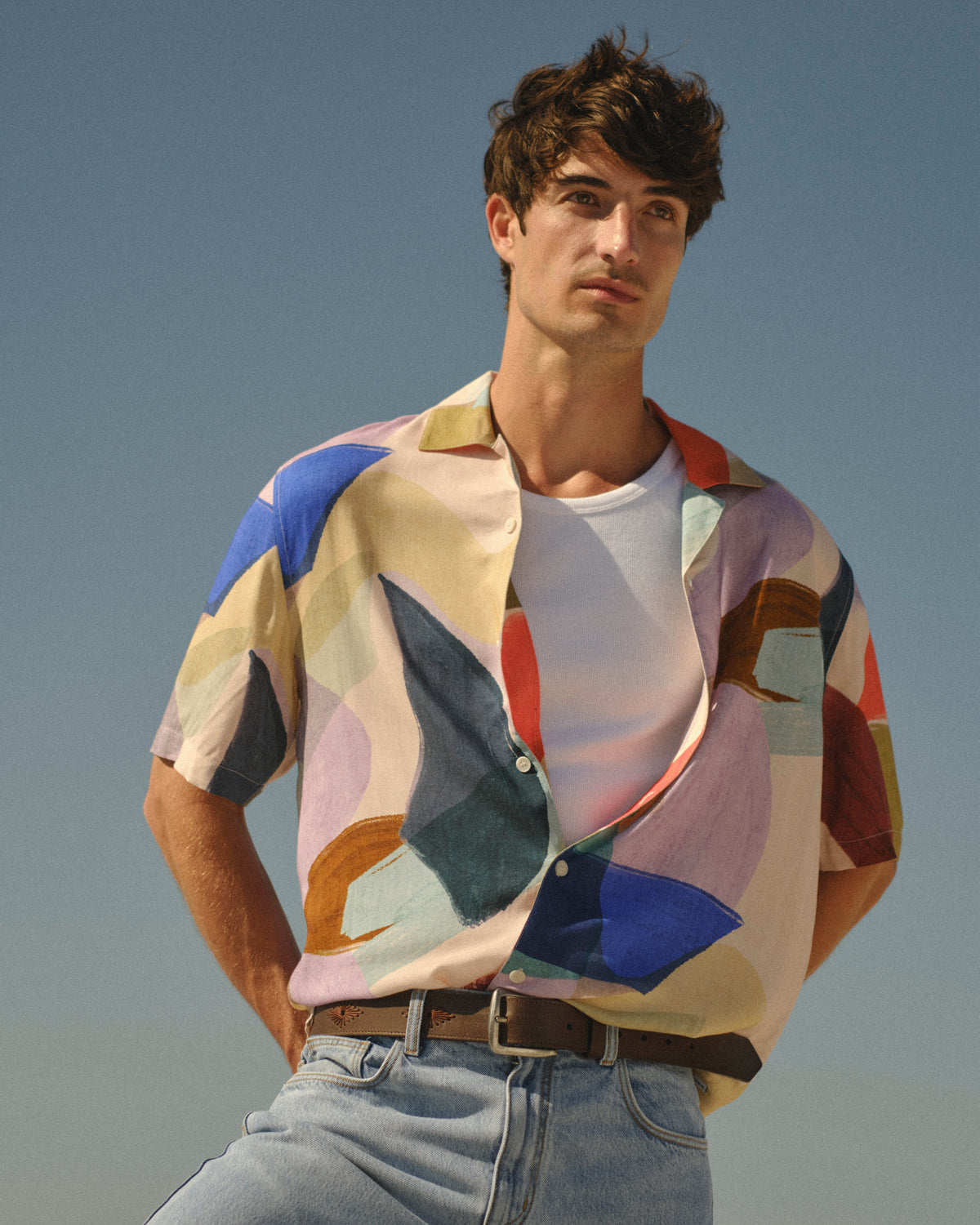 Didcot - Multicolour Painted Shapes Short-Sleeve Shirt