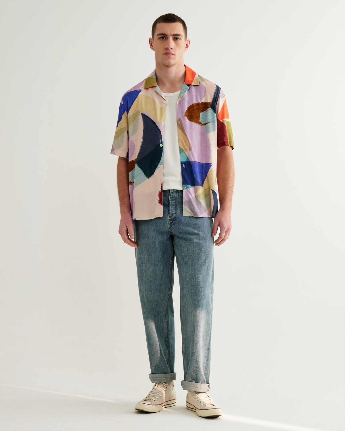 Didcot - Multicolour Painted Shapes Short-Sleeve Shirt