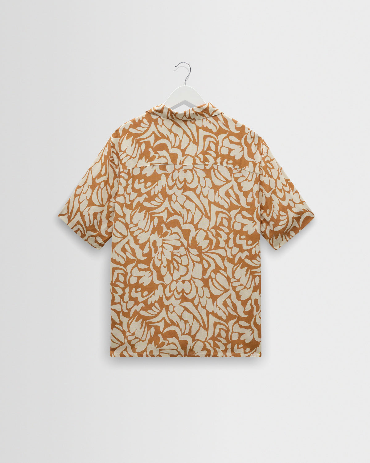 Didcot - Tan And Beige Floral Viscose Short-Sleeve Shirt