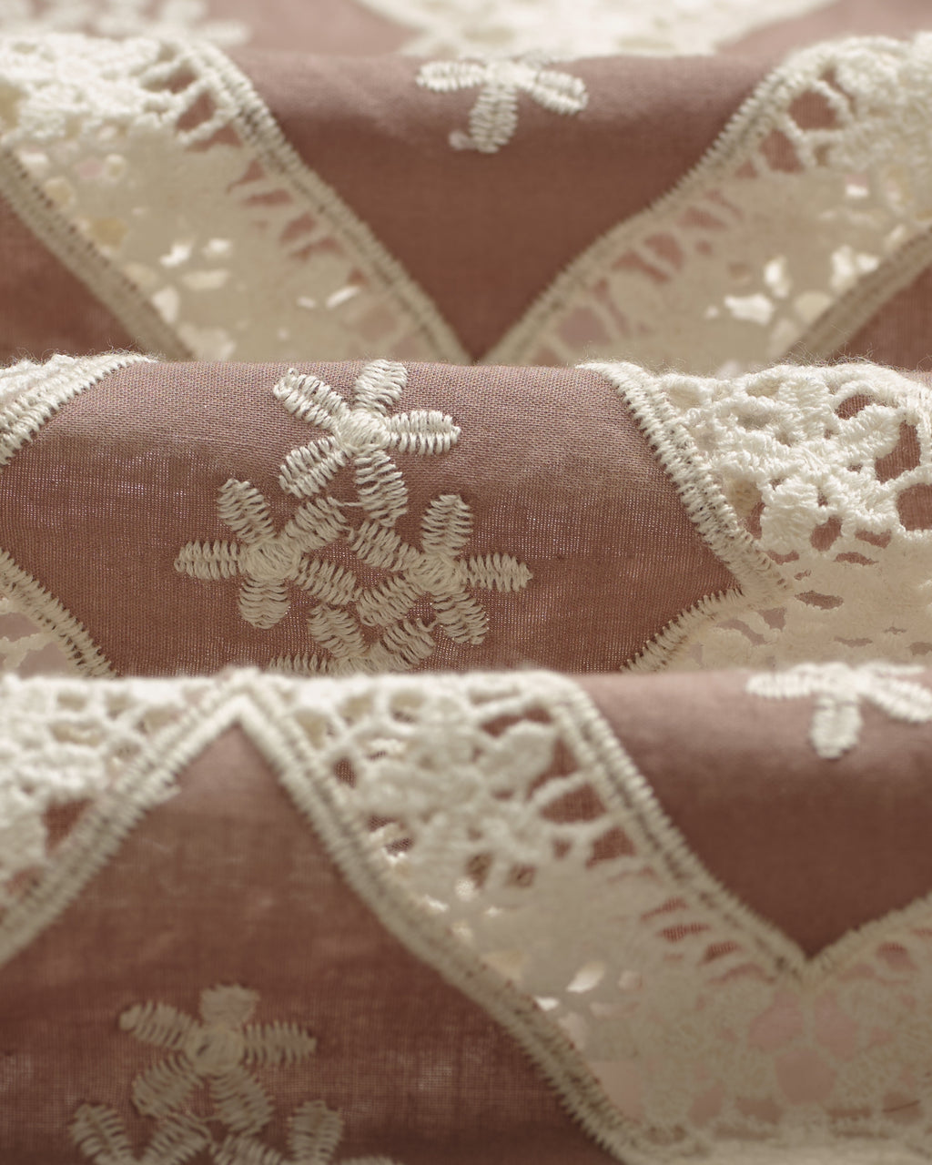 Didcot - Taupe And Ecru Diamond Lace Short-Sleeve Shirt