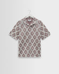Didcot - Taupe And Ecru Diamond Lace Short-Sleeve Shirt