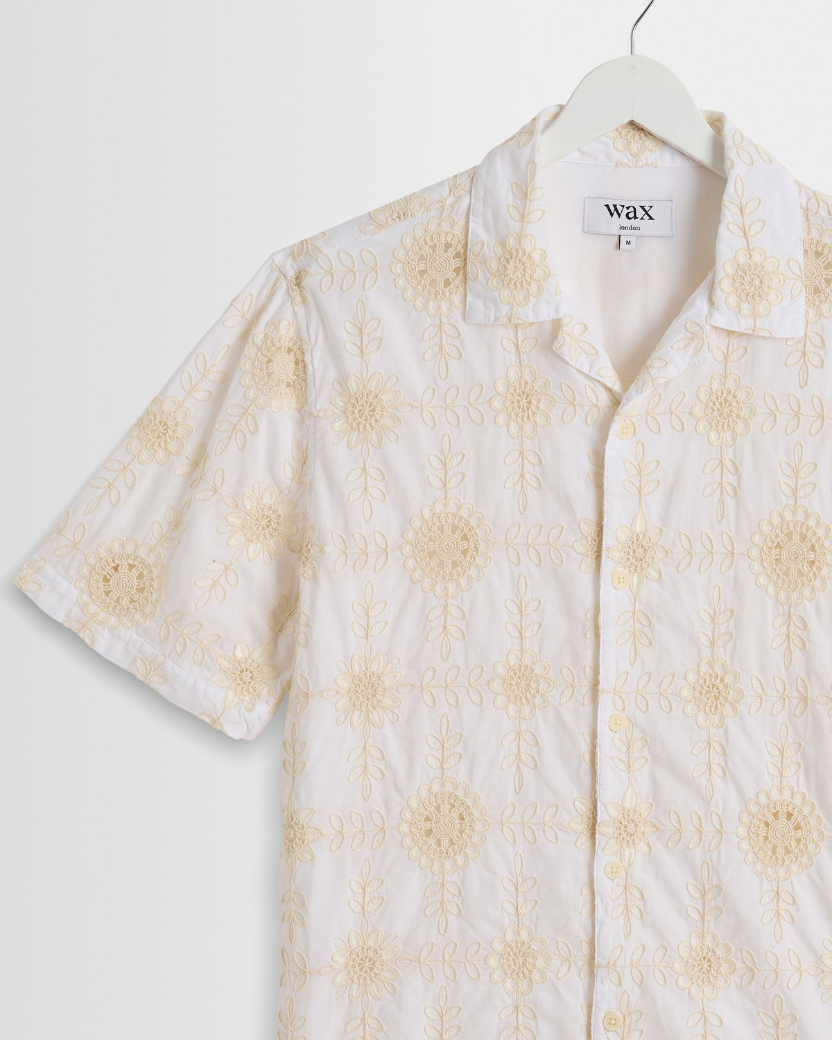 Didcot - White Corded Lace Short-Sleeve Shirt