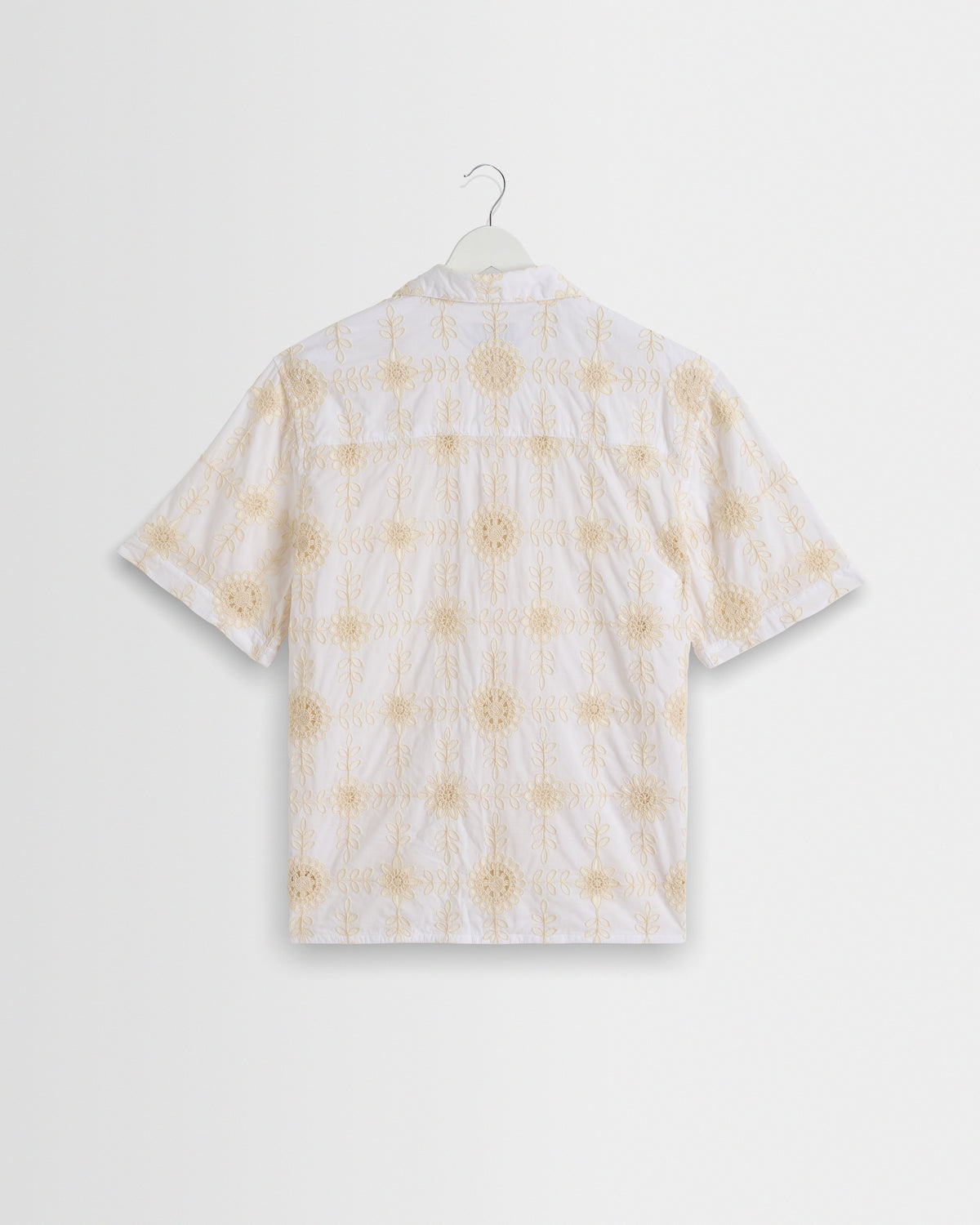Didcot - White Corded Lace Short-Sleeve Shirt