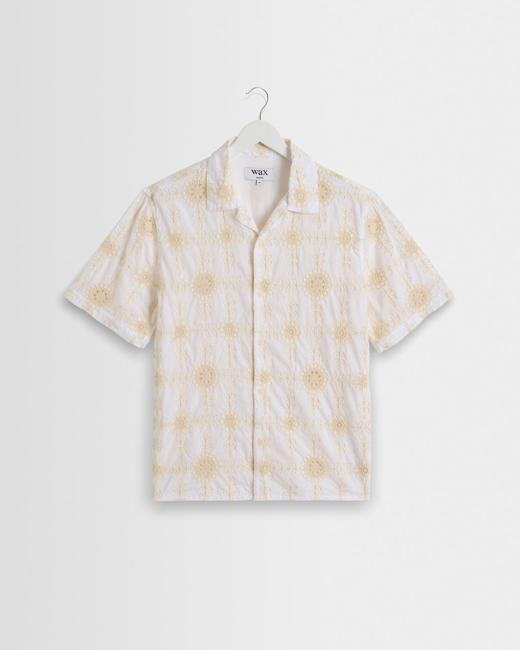 Didcot - White Corded Lace Short-Sleeve Shirt