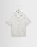 Didcot - White Flower Embroidered Short-Sleeve Shirt