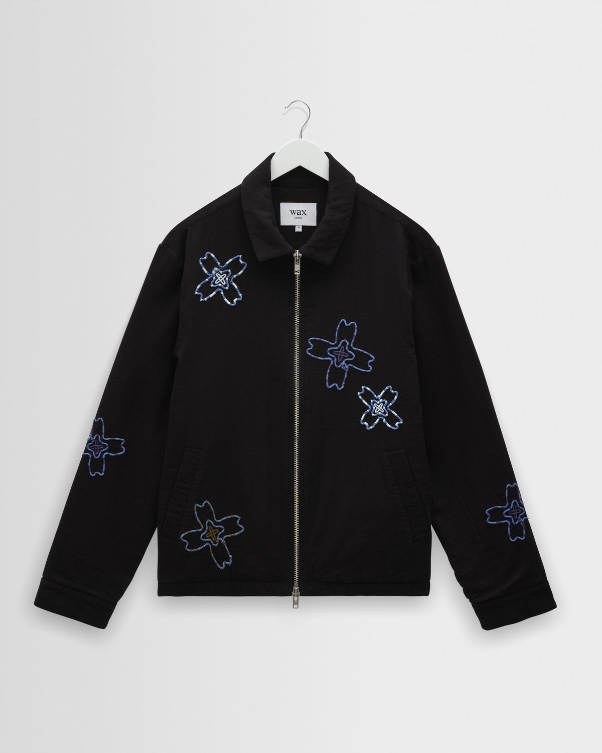 Eldon - Black Floral Embroidered Cotton Twill Jacket