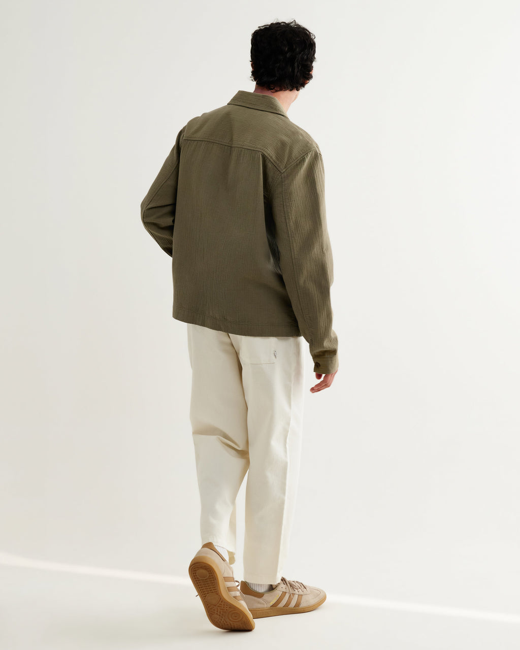 Eldon - Khaki Crinkle Cotton-Linen Jacket